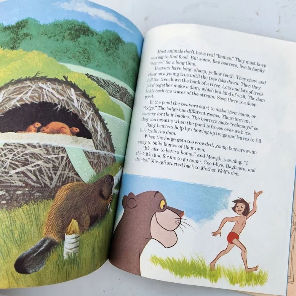 Vintage Disney Book Animals and Their Babies Walt Disney 1983 hardcover Jungle
